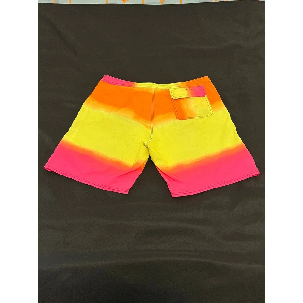 Billabong Platinum X PX3 Board Shorts Mens 36 Neon Orange Yellow Pink Gradient